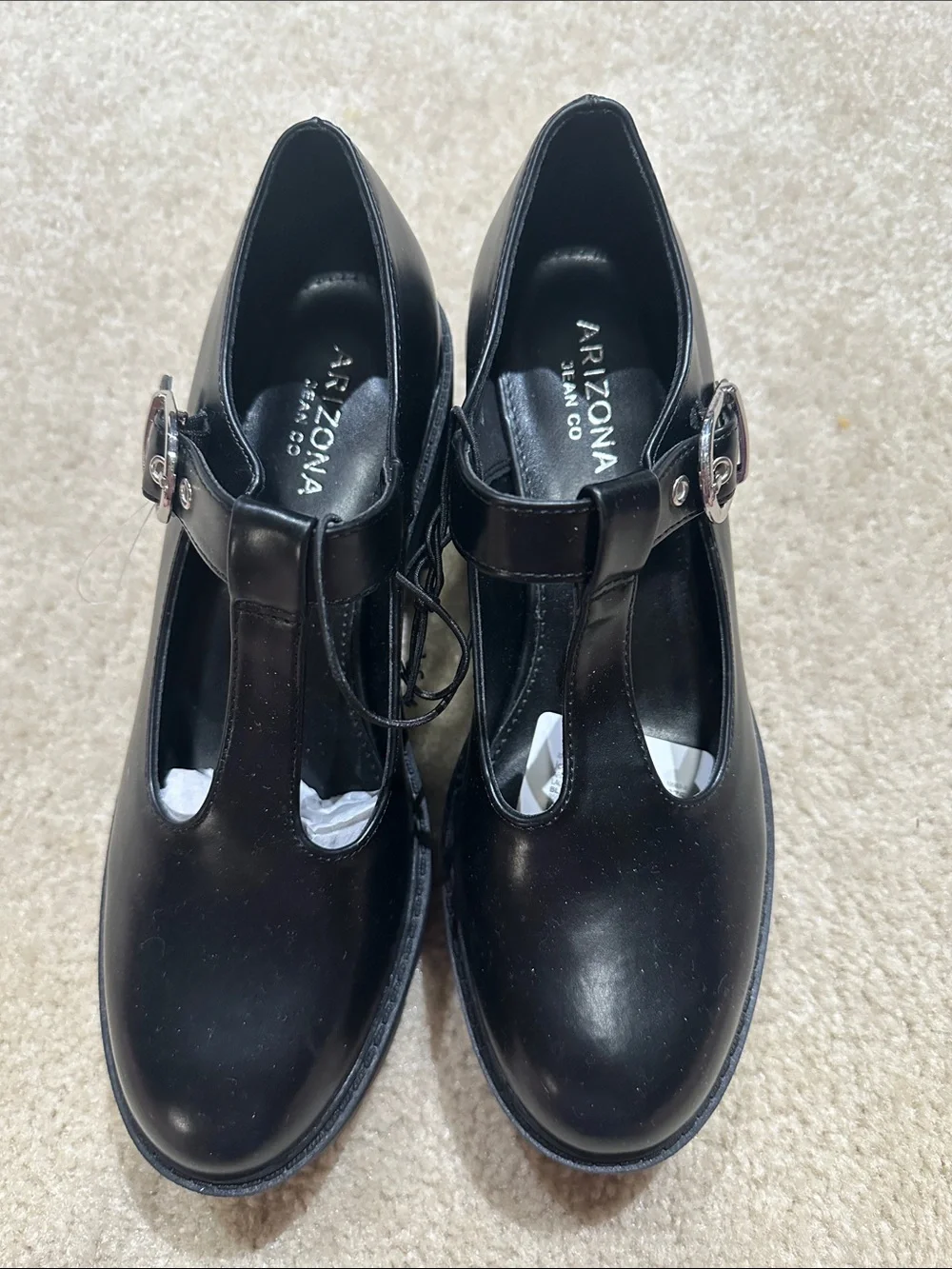Arizona Jean Company Black Mary Jane Platform Flats with Buckle